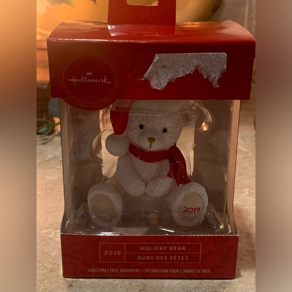 Hallmark Holiday Bear in Santa Hat Red Box Christmas Ornament 2019 New - Picture 1 of 4